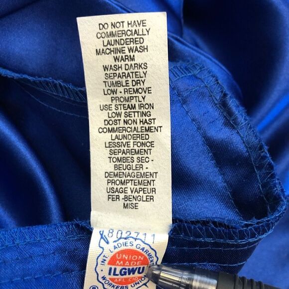 Vintage Alfred Angelo dream maker royal blue all satin dress size S - Picture 8 of 13